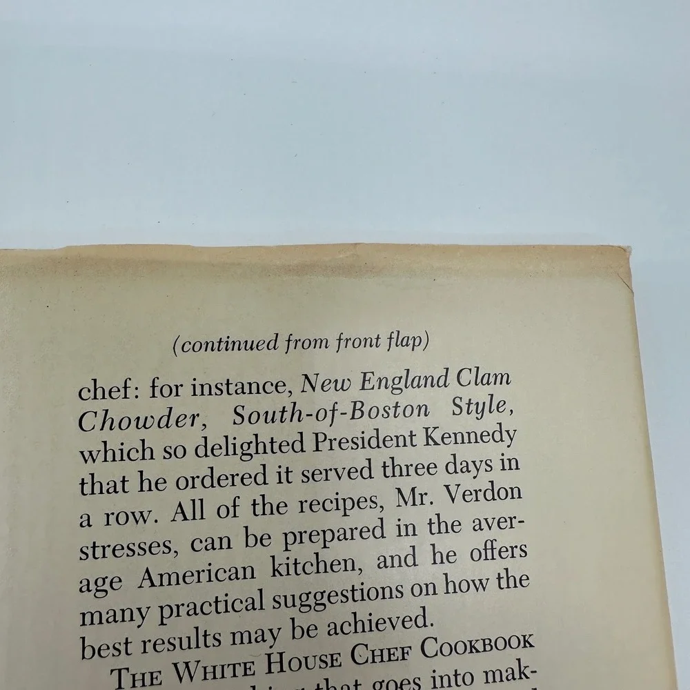 Vintage‎ 1967 The White House Cookbook René Verdon SIGNED First Edition JFK Chef